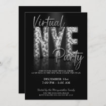 Silver Sparkle Virtual New Years Eve Party Invitation