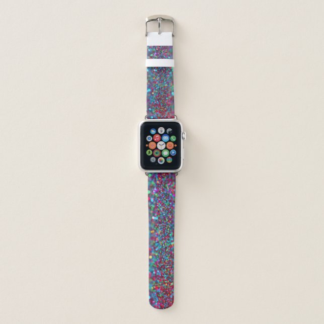 Silver sparkles & Glitter Apple Watch Band (Front)