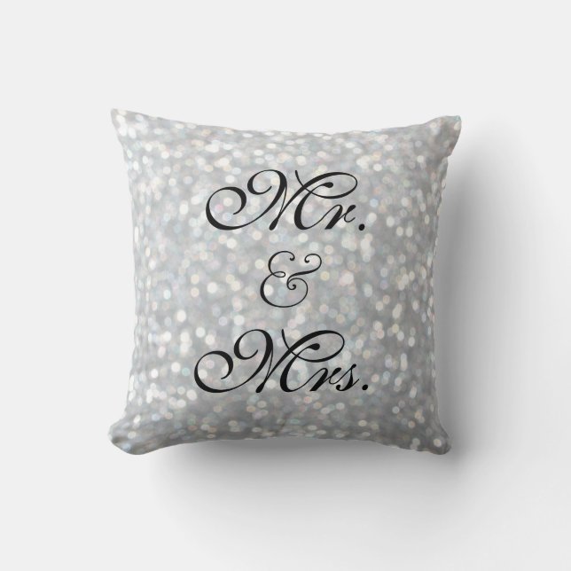Silver Sparkles Sweetheart Table Pillow (Front)