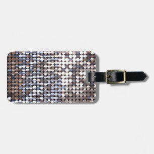 Silver Sparkling Sequin Look Luggage Tag