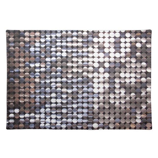 Silver Sparkling Sequin Look Placemat (Front)