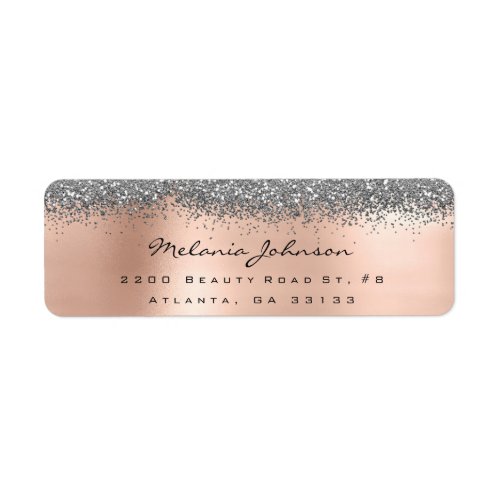 Silver Sparkly Glitter Silver Rose Gold  Metallic Label