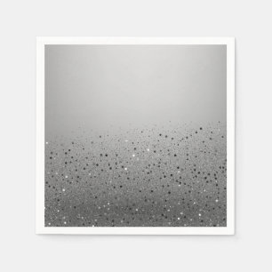 Silver Sparkly Glitter Sweet 16 Birthday Party Napkins