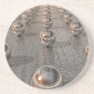 Silver Spheres Drink Coaster