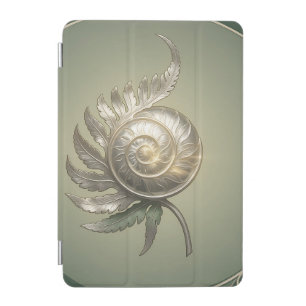 Silver Spiral Fern Shell Art Nouveau iPad Mini Cover