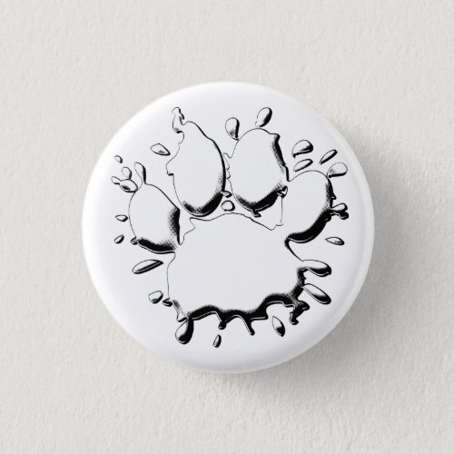 Silver Splatter Dog Paw Drawing Button