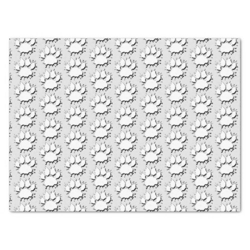  Silver Splatter Dog Paw Drawing Pattern Tissue Paper