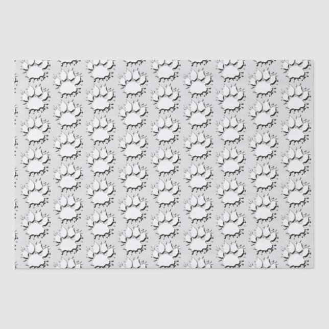  Silver Splatter Dog Paw Drawing Pattern Tissue Paper (Front)