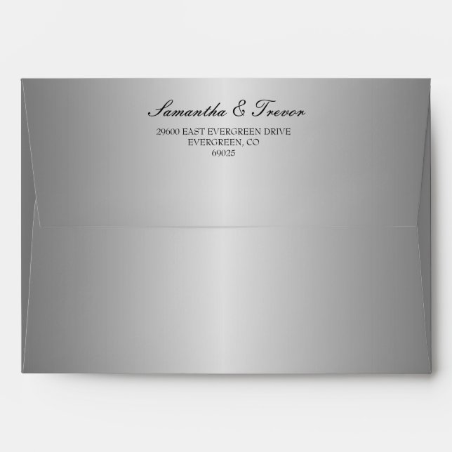 Silver Splendor Wedding Envelopes (Back (Top Flap))
