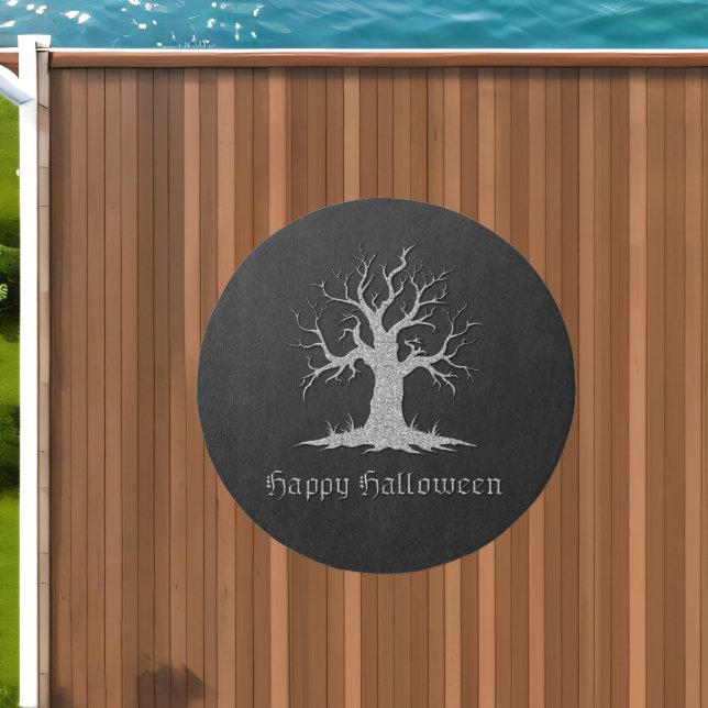 Silver Spooky Tree Halloween Outdoor Rug (Insitu (Outdoor 1))