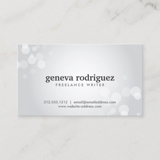 Customizable SILVER SPOTLIGHT BOKEH No. 1 Business Card