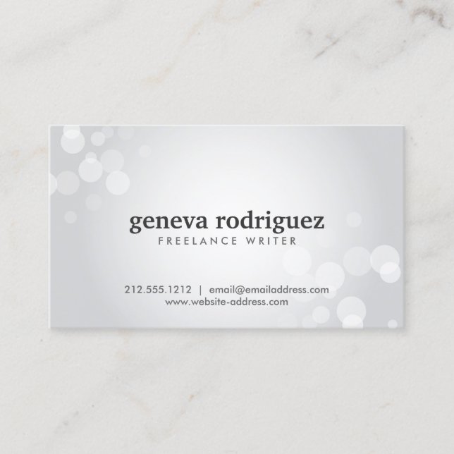 SILVER SPOTLIGHT BOKEH No. 1 Business Card (Front)
