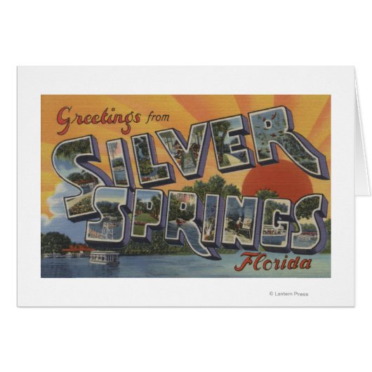 Silver Springs, Florida - Large Letter Scenes 2 Cards (Front Horizontal)