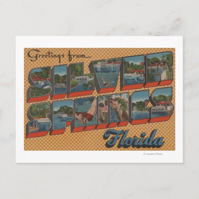 Silver Springs, Florida - Large Letter Scenes Postcard (Front)