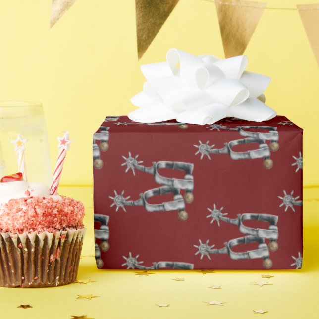 Silver spurs wrapping paper (Birthday Party)