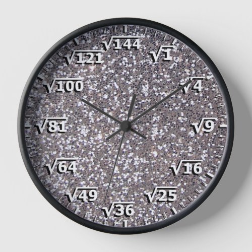 Silver Square Root Clock Math Mathematics Clock