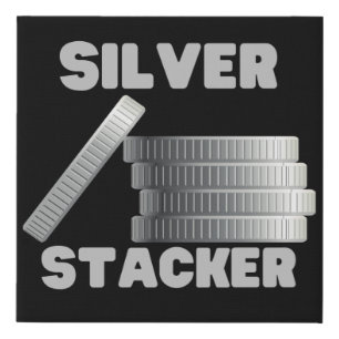 Silver Stacker Silver Squeeze Coin Canvas Art