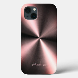 Silver Stainless bronze Steel Print iPhone 13 Case
