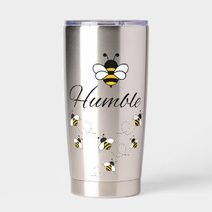 SILVER STAINLESS STEEL 20 OZ INSULATED BEE HUMBLE TUMBLER