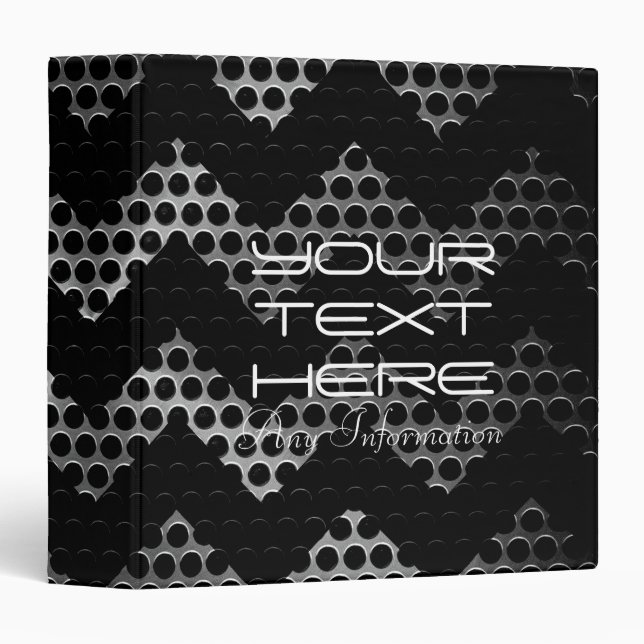 Silver Stainless Steel Hole Metal Chevron Binder (Front/Spine)