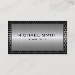 Silver Stainless Steel Metal Border Business Card