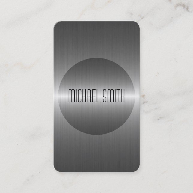 Silver Stainless Steel Metal Business Card (Front)