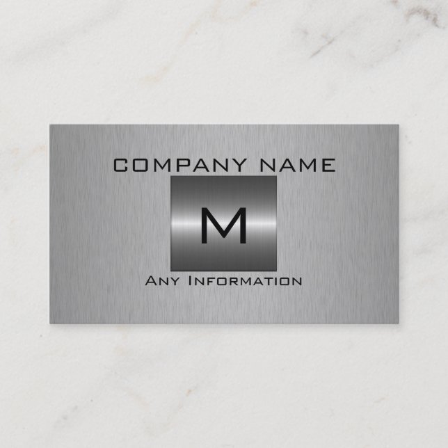 Silver Stainless Steel Metal Business Card (Front)
