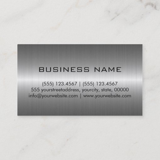 Silver Stainless Steel Metal Business Card | Zazzle