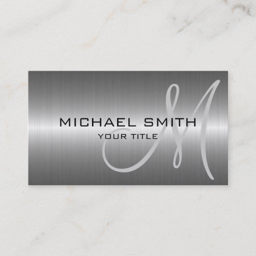 Customizable Silver Stainless Steel Metal Business Card Template
