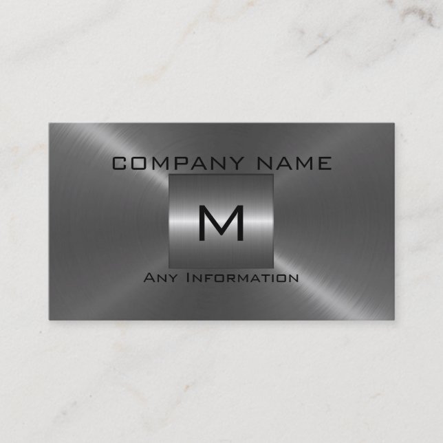 Silver Stainless Steel Metal Business Card (Front)