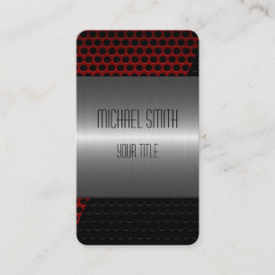 Silver Stainless Steel Metal Hole 3 Business Card