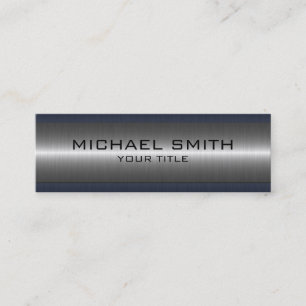 Silver Stainless Steel Metal Look #10 Mini Business Card