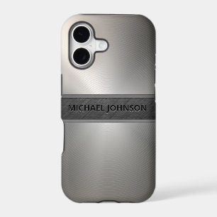 Silver Stainless Steel Metal Modern iPhone 17 Case