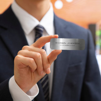 Silver Stainless Steel Metal Name Tag