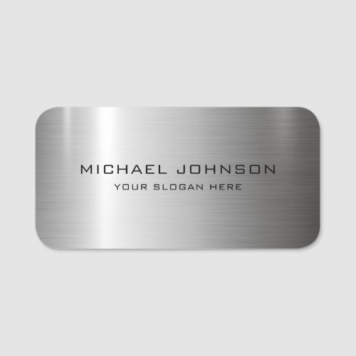 Silver Stainless Steel Metal Name Tag