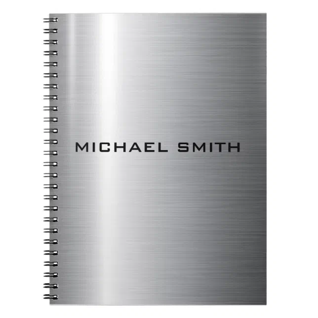 Steel Notebook Silver Stainless Steel Metal Notebook | Zazzle