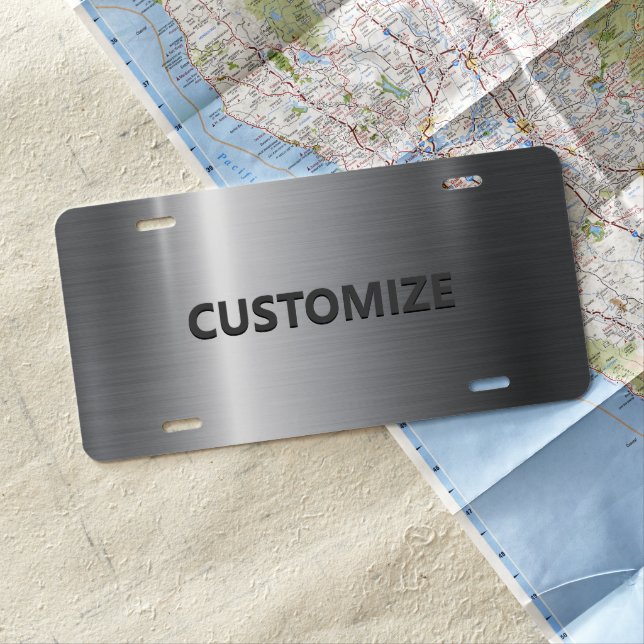 Silver Stainless Steel Metal Personalize License Plate (In Situ)