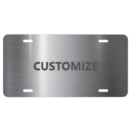 Silver Stainless Steel Metal Personalize License Plate