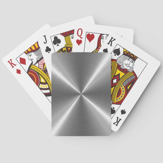 Silver Stainless Steel Metal Poker Cards (Back)