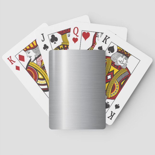 Silver Stainless Steel Metal Poker Cards (Back)