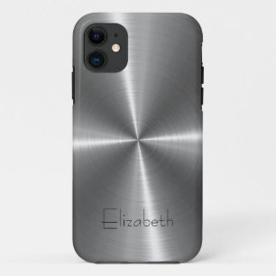 Silver Stainless Steel Print iPhone 11 Case