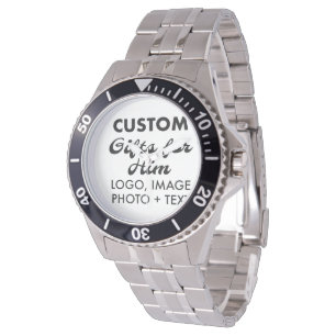 Silver Stainless Steel Watch Custom Gifts for Him