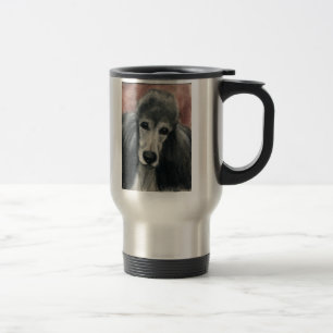 "Silver Standard Poodle" Art Travel Mug
