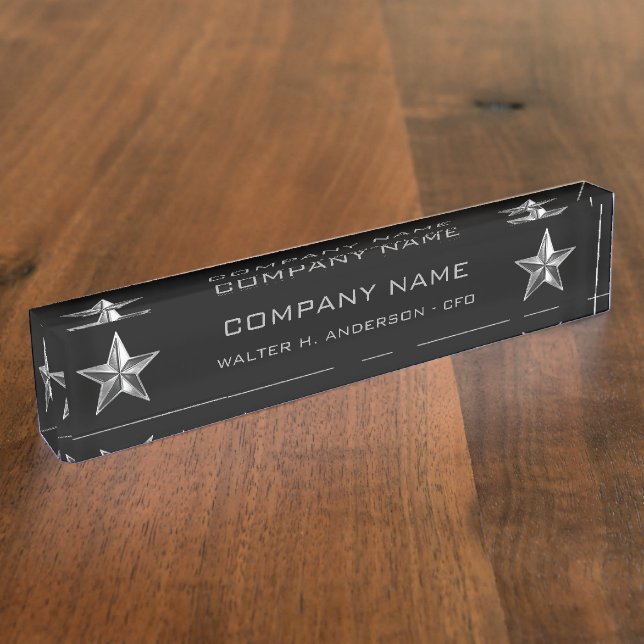 Silver Star Company Executive Desk Name Plate (Side)