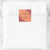 Silver Star Flowers, Red Orange Save date Stickers (Bag)