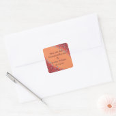 Silver Star Flowers, Red Orange Save date Stickers (Envelope)