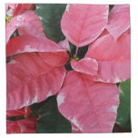 Silver Star Marble Poinsettias Pink Holiday Floral Cloth Napkin