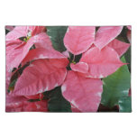 Silver Star Marble Poinsettias Pink Holiday Floral Cloth Placemat