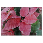 Silver Star Marble Poinsettias Pink Holiday Floral Cutting Board