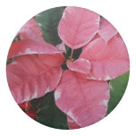 Silver Star Marble Poinsettias Pink Holiday Floral Eraser